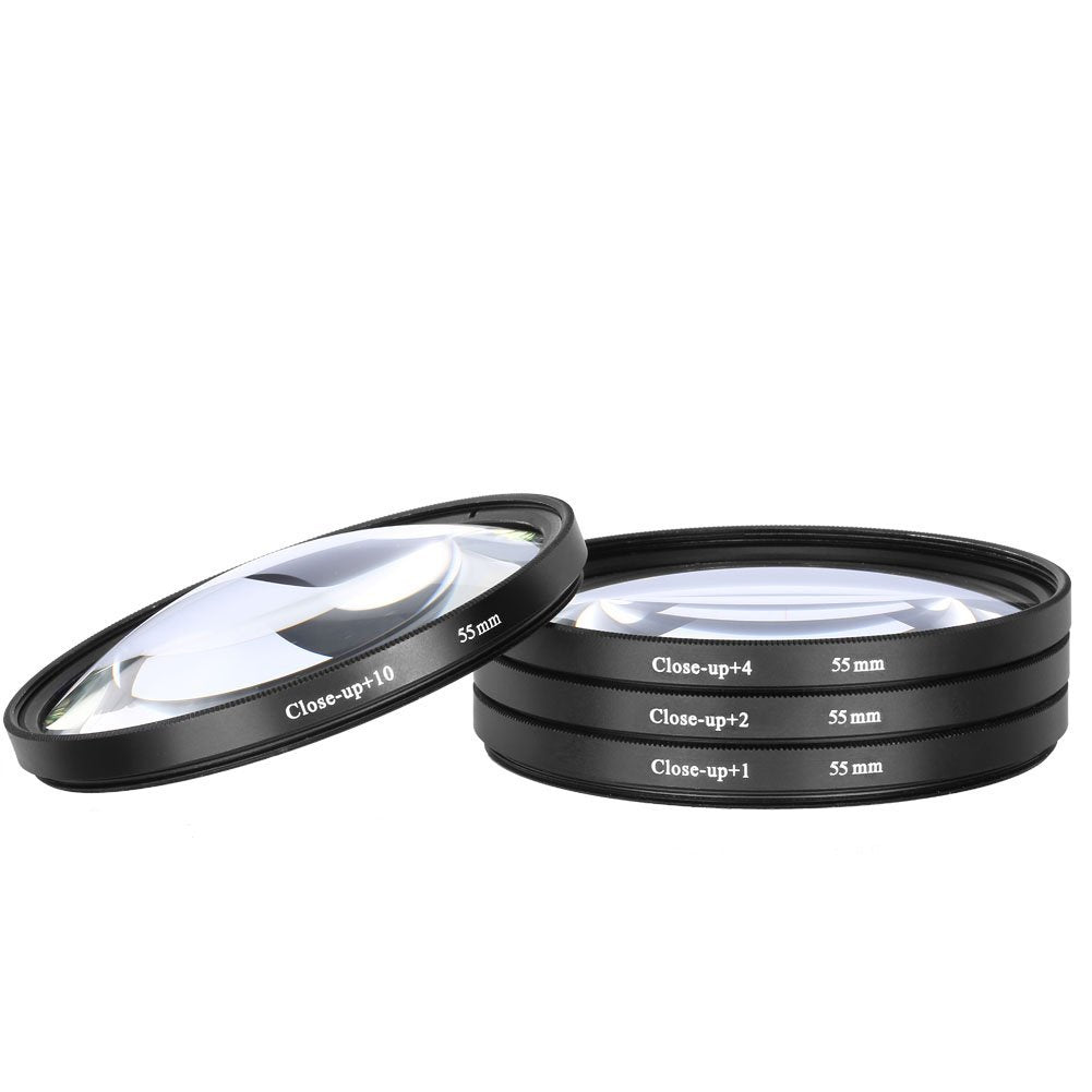 Close Up Macro Lens Filter(+1 / +2 / +4 / +10) Diopter Filters Set for  Camera Lens